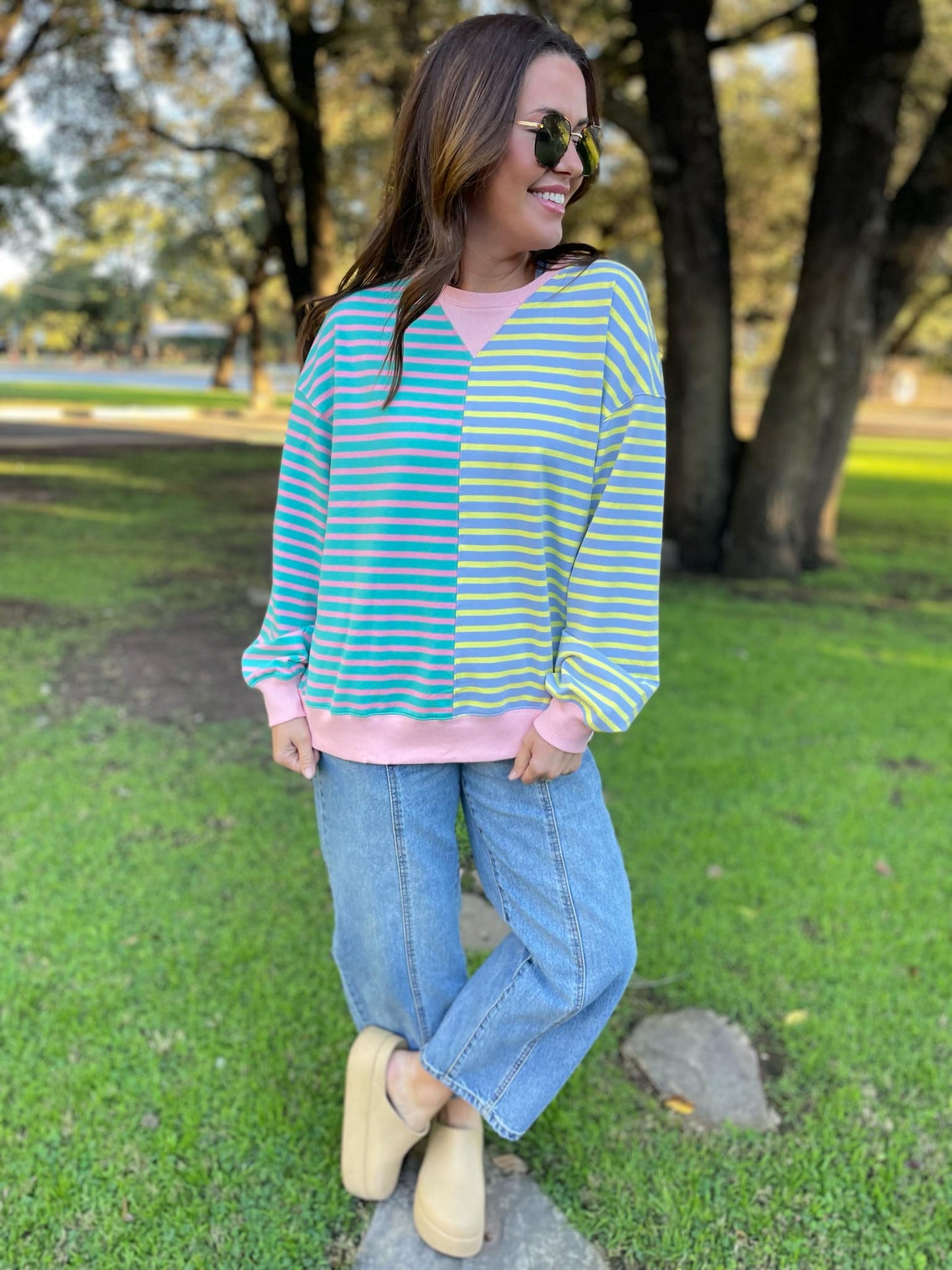 PREORDER: Step By Step Stripe Sweatshirt in Four Colors MadreForte LLC