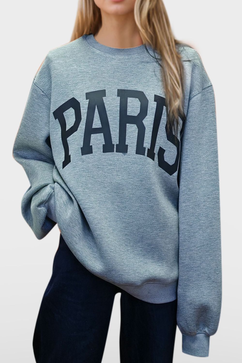 Basic Bae PARIS Round Neck Long Sleeve Air Scuba Sweatshirt MadreForte LLC