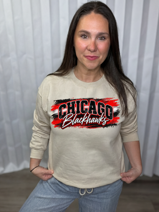 Chicago Blackhawks Brushstroke Graphic Sweatshirt