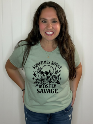 Sometimes Sweet Mostly Savage Trending Tee