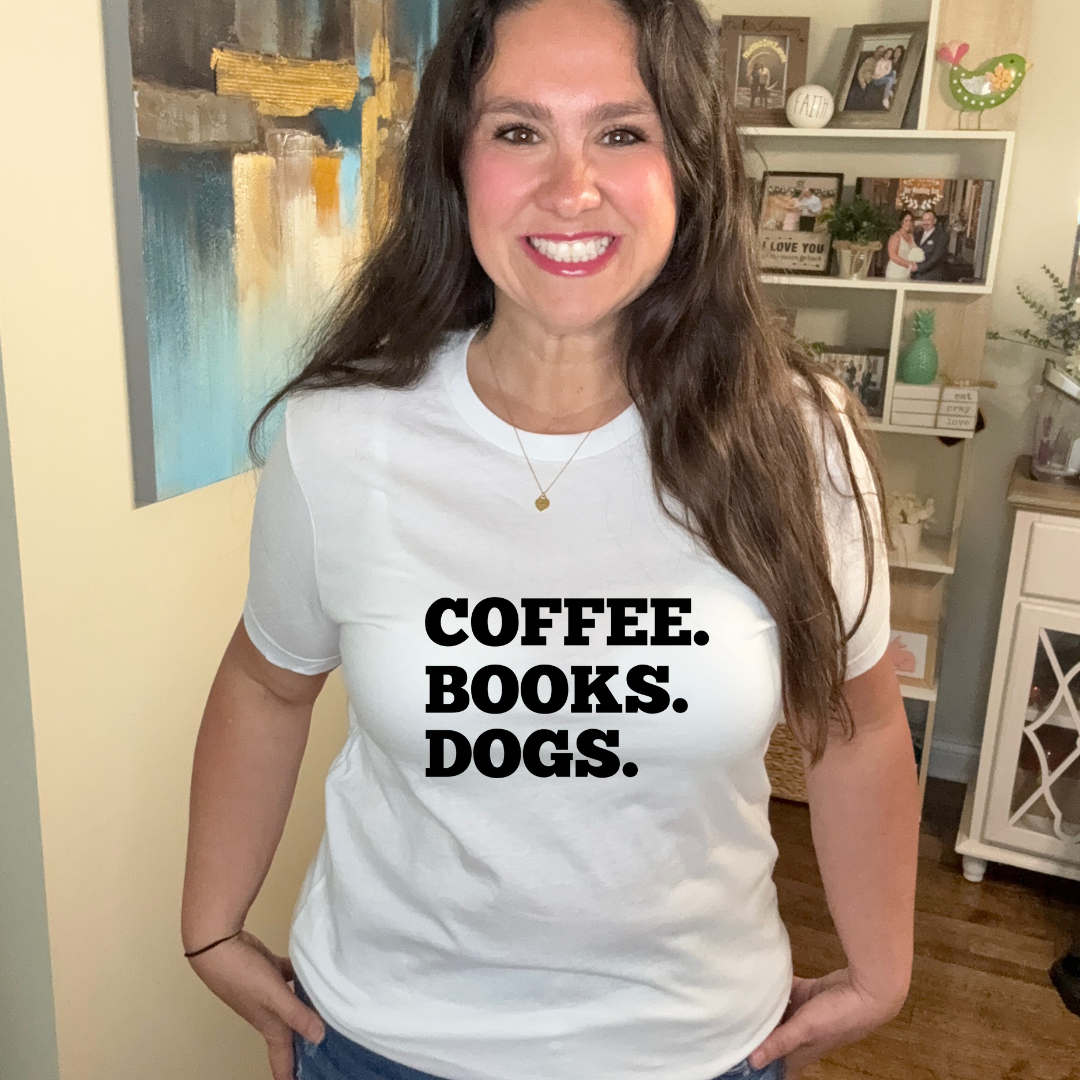 Coffee. Books. Dogs | Tee