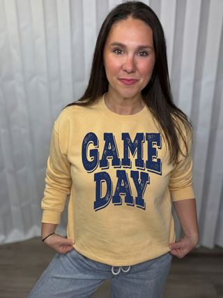 Navy Distressed Game Day Sweatshirt