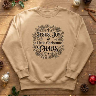 Jesus, Joy & a Little Christmas Chaos Graphic Crew Sweatshirt