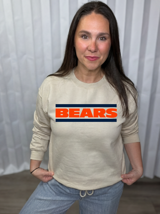 Bears Double Line Graphic Crew Sweatshirt