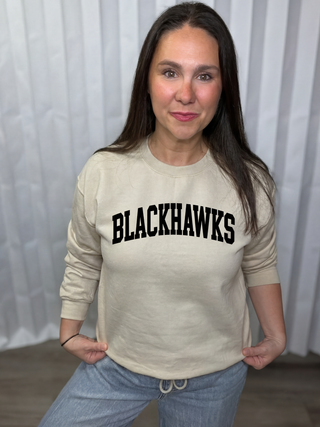 Bold Blackhawks Graphic Crew Sweatshirt