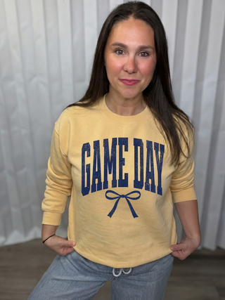 Game Day navy Bow Sweatshirt