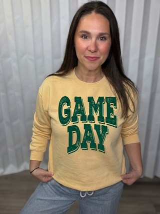 Green Distressed Game Day Sweatshirt