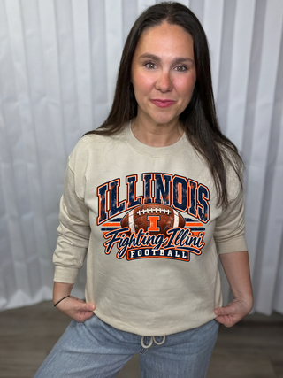 Illinois Fighting Illini Football Graphic Crew Sweatshirt