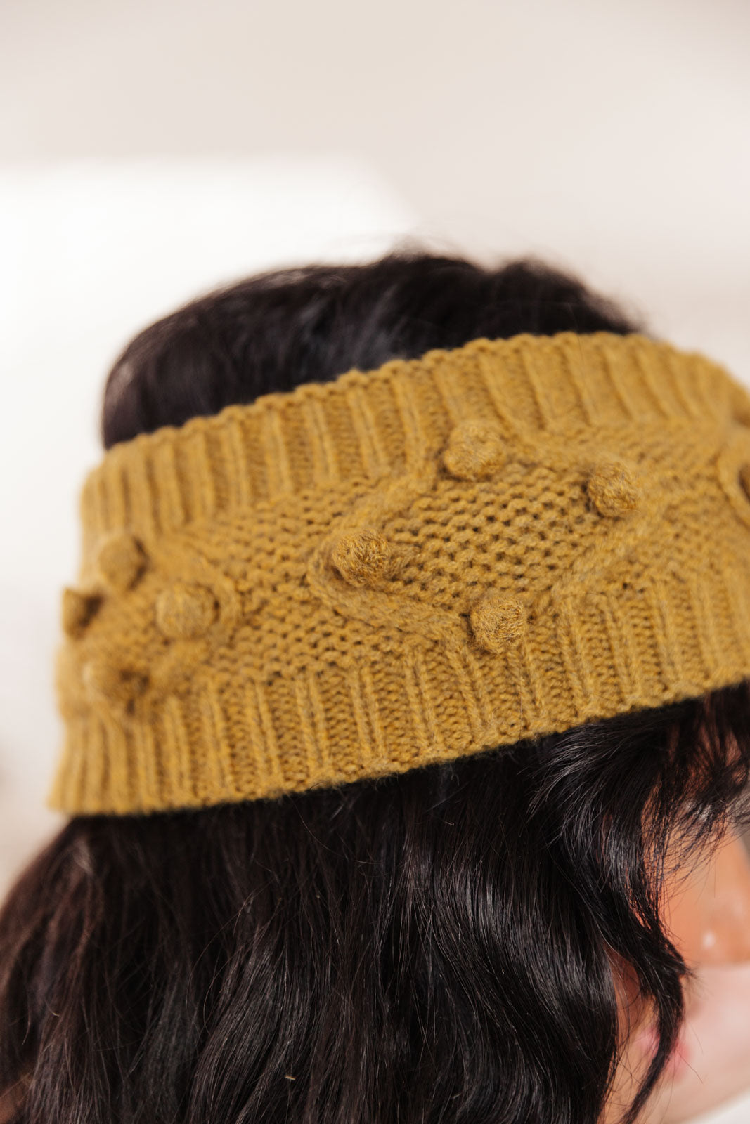 Pom Knit Head Wrap in Mustard MadreForte LLC