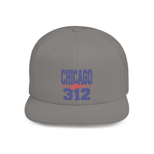 Stylish Chicago 312 Flat Bill Snapback Cap