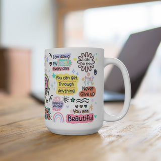 “Cup of Positivity” Inspirational Self-Care Coffee Mug 15oz