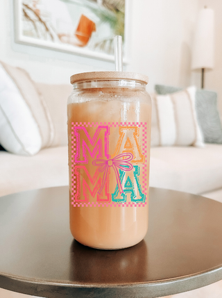 Mama Retro Glass Can Tumbler