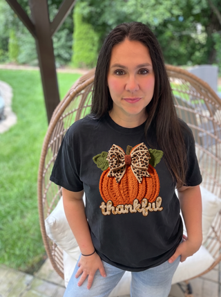 Thankful Faux Crochette Tee