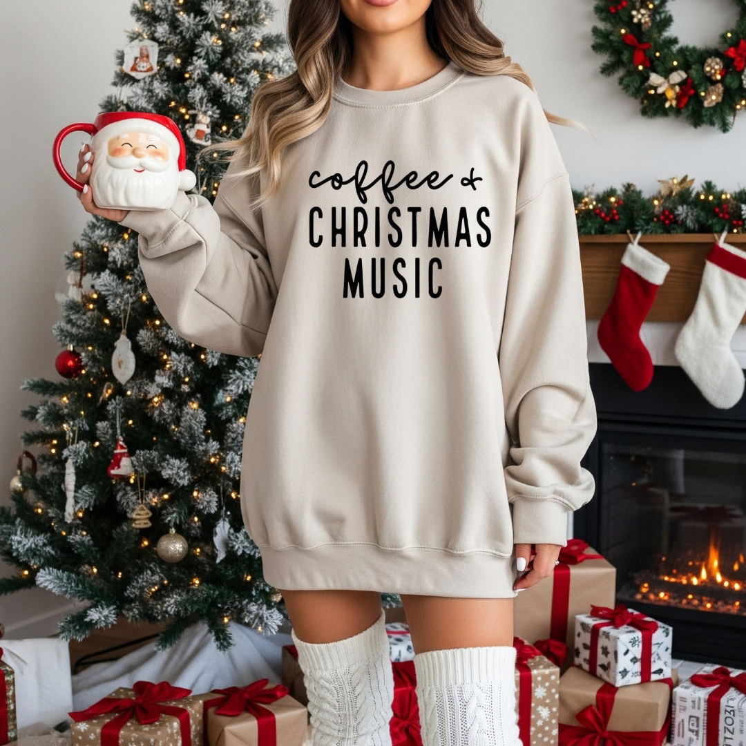 Coffee & Christmas Music Sweatshirt