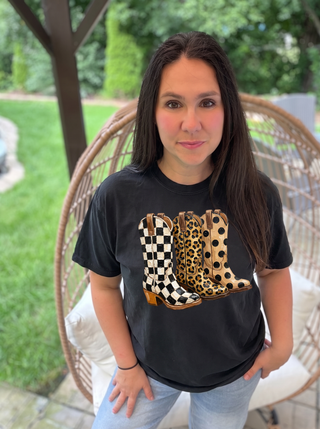 Brushstroke Cowboy Boots Tee