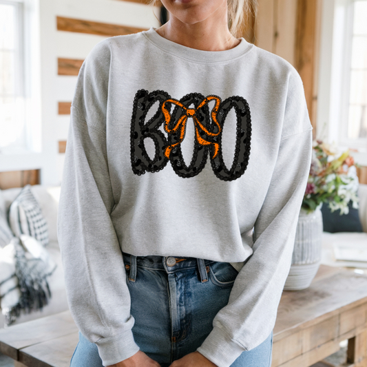 Coquette Halloween Lacey Boo Sweatshirt