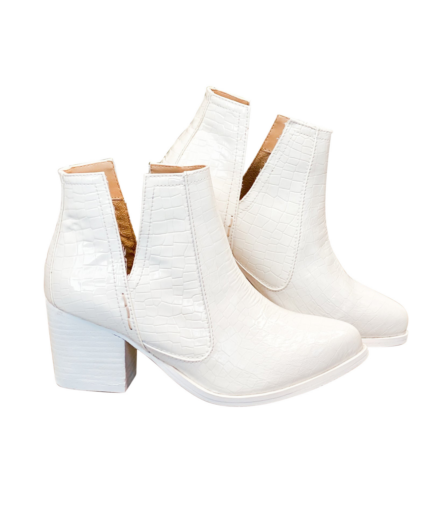 Tarim Bootie in White Croc MadreForte LLC