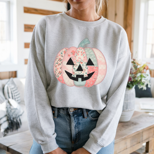 Preppy Floral Pink Pumpkin Sweatshirt