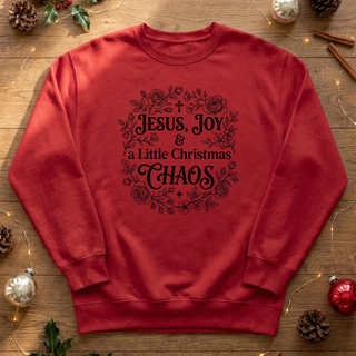 Jesus, Joy & a Little Christmas Chaos Graphic Crew Sweatshirt