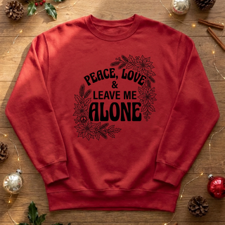Peace, Love & Leave Me Alone Graphic Crew Sweatshirt