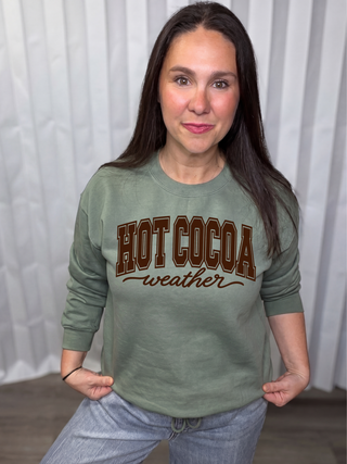 Hot Cocoa Weather crew neck sweatshirt