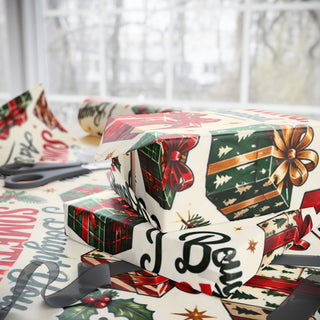 I bought you something act surpised Christmas Wrapping Paper