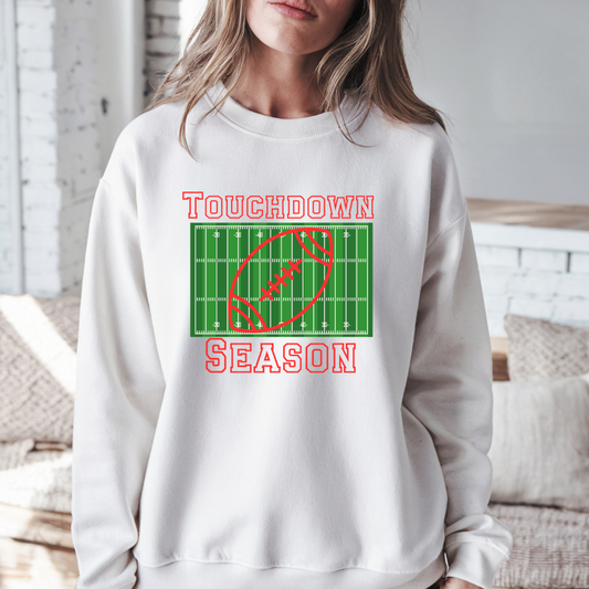 Touchdown Season in White Sweatshirt