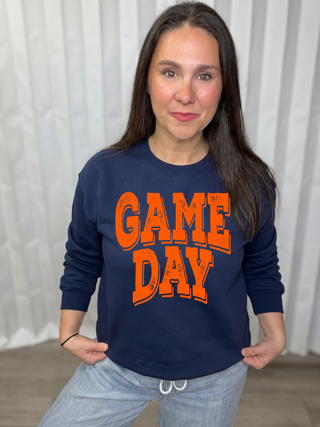 Orange Distressed Game Day Sweatshirt