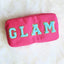 GLAM-PINK BAG/TEAL CHENILLE PATCHES