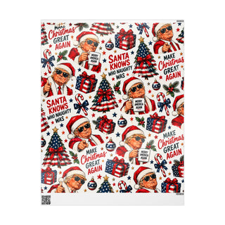 Patriotic Funny Trump Christmas Wrapping Paper