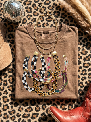 Faux Oil Painted Horseshoes Tee