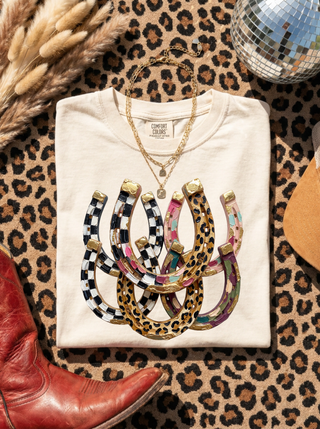 Faux Oil Painted Horseshoes Tee