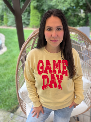 Red Distressed Game Day Sweatshirt