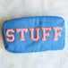 STUFF-BLUE BAG/BLUSH CHENILLE PATCHES