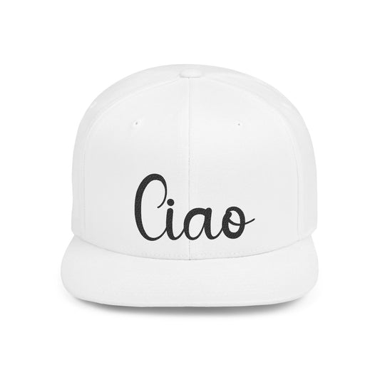 Ciao Flat Bill Snapback Cap embroidered