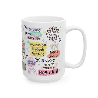 “Cup of Positivity” Inspirational Self-Care Coffee Mug 15oz