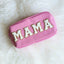 MAMA-BLUSH BAG/WHITE CHENILLE PATCHES