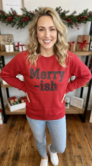 Merry-ish Graphic Crew Sweatshirt