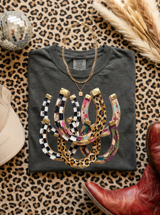 Faux Oil Painted Horseshoes Tee