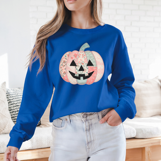 Preppy Floral Pink Pumpkin Sweatshirt