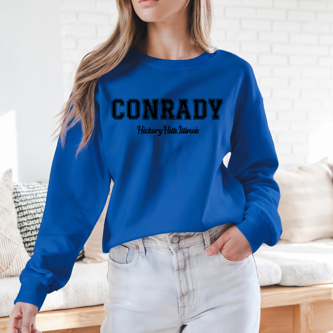 Conrady Hickory HIlls in Bold Black Sweatshirt