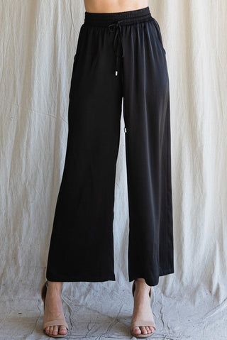 City Ease Wide Leg Bottoms in Black