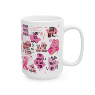 Breast Cancer Warrior Ceramic Mug 15oz