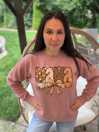 Fall Mama Bow Sweatshirt