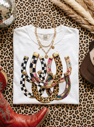 Faux Oil Painted Horseshoes Tee