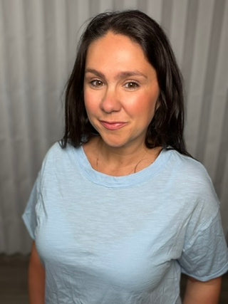 Just Like That Relaxed Heather Tee in Blue