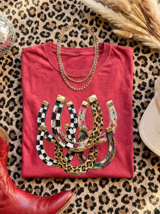 Faux Oil Painted Horseshoes Tee