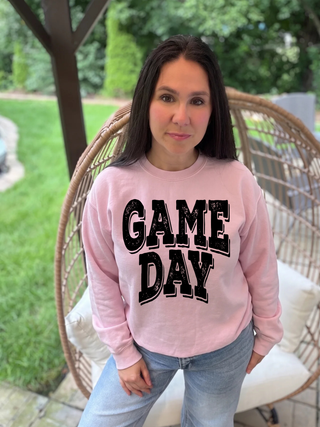 Black Distressed Game Day Sweatshirt