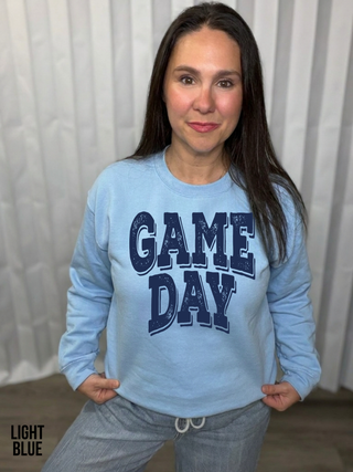 Navy Distressed Game Day Sweatshirt