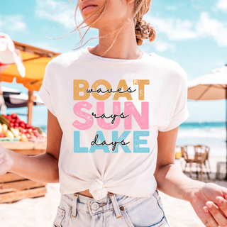 Boat Sun Lake T Shirt